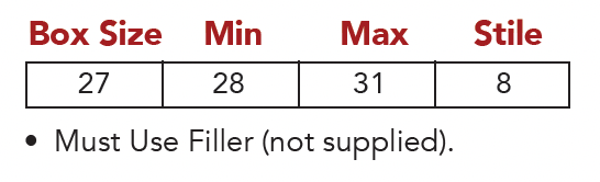 Wall Blind Cabinet Specs